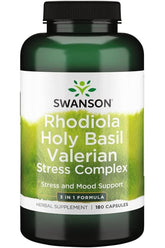 Swanson - Full Spectrum Rhodiola Holy Basil Valerian Stress Complex - 180 caps - Nutri.se